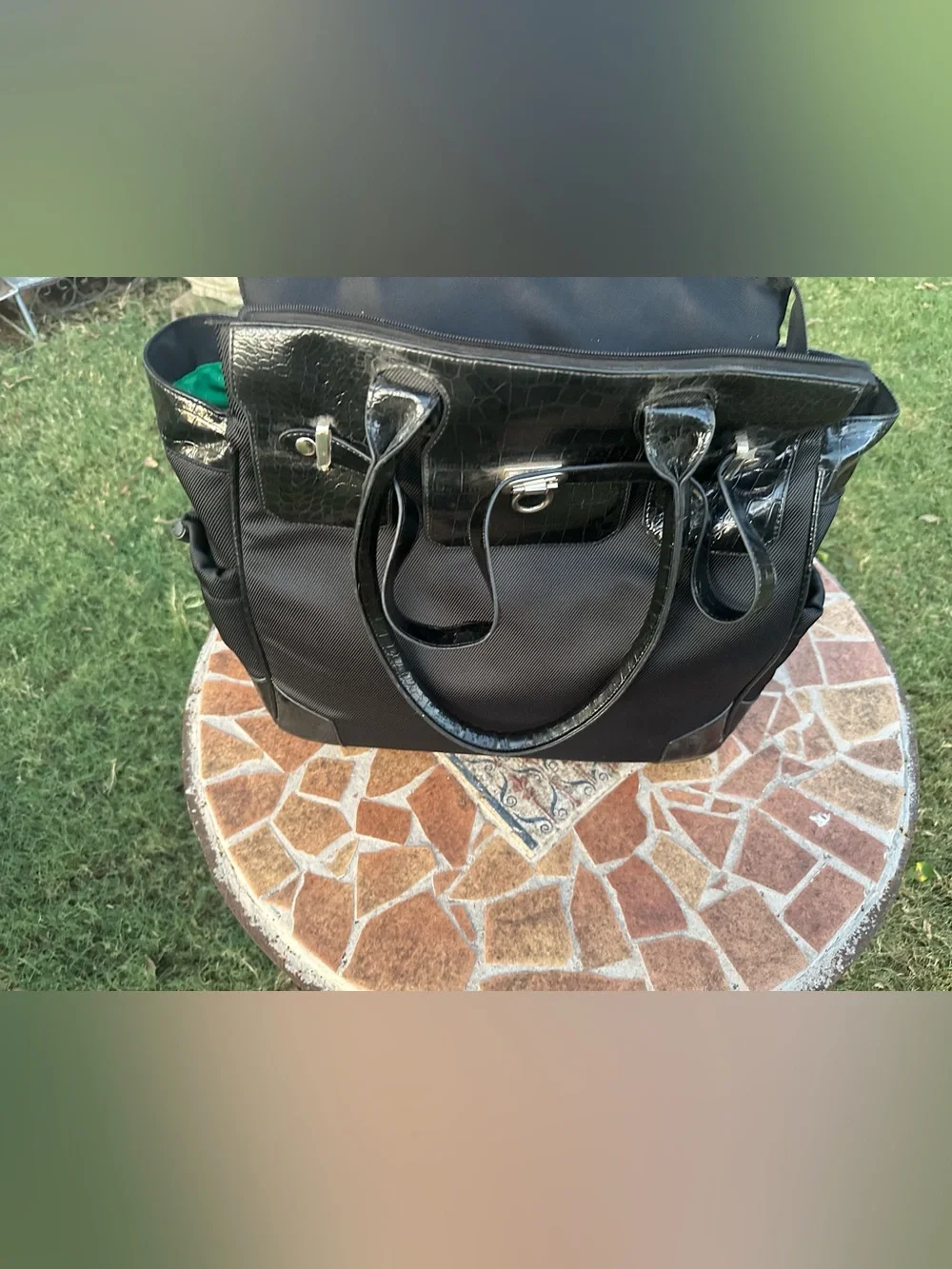 Amerileather Black Hybrid Travel Tote & Laptop Bag